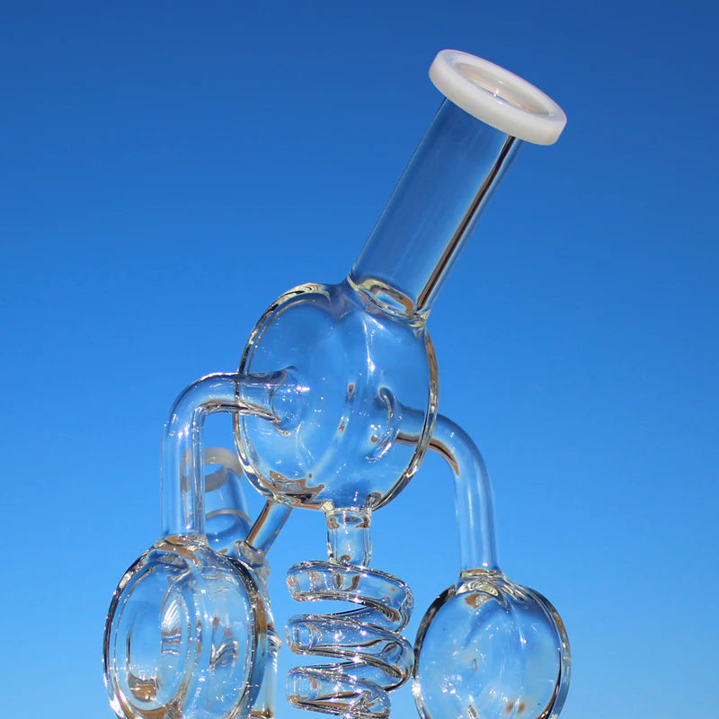 Approx. 11" Spiral Mushroom Recycler Water Pipe W/ Circ Perc