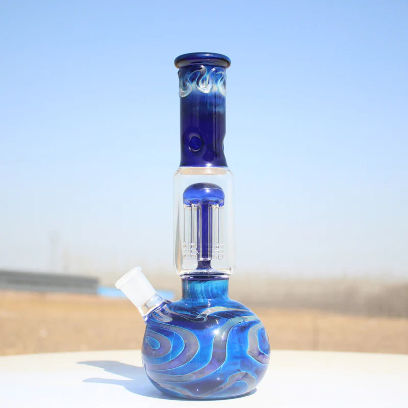 10.5" Blue Buddha Glass Water Pipe