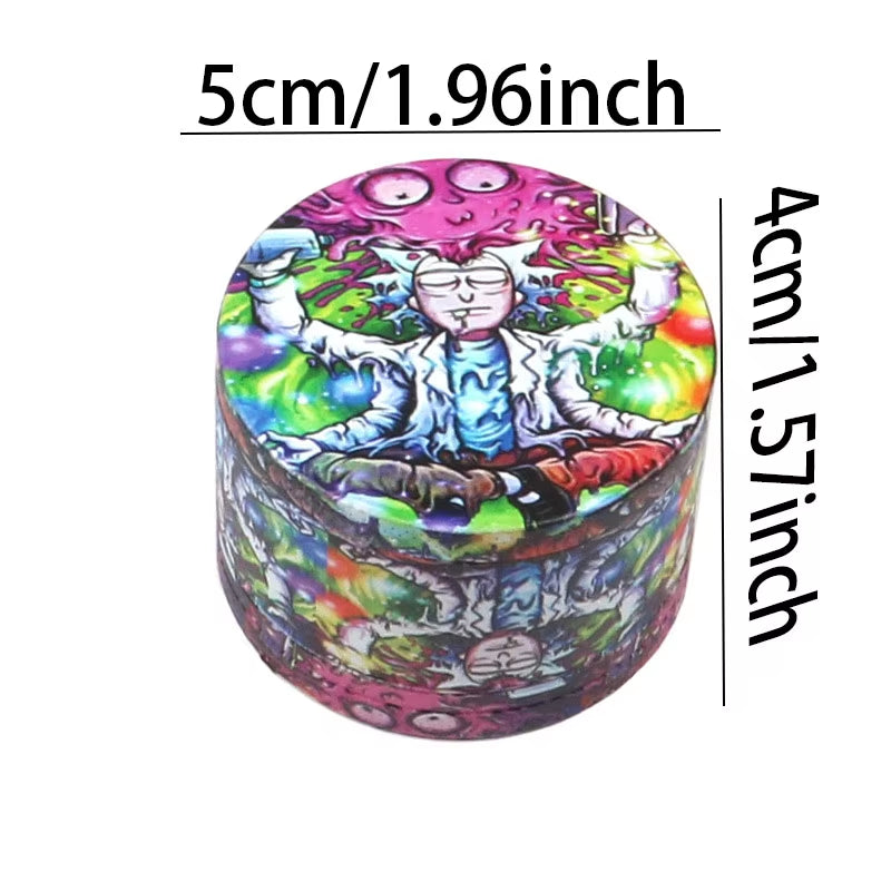 50Mm New Cartoon Pattern Metal 4 Layer Cigarette Grinder Herbal Tobacco Grinder Spice Grinder Cigarette Accessories