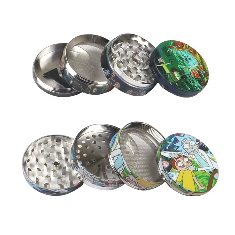 50Mm New Cartoon Pattern Metal 4 Layer Cigarette Grinder Herbal Tobacco Grinder Spice Grinder Cigarette Accessories