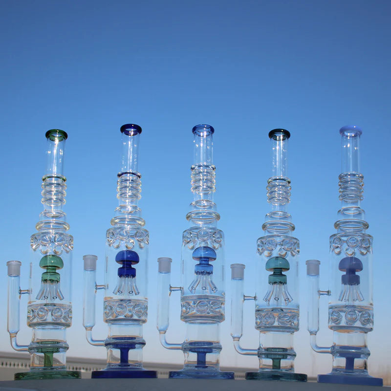 19.5" Jellyfish Sprinkler & Matrix Perc Glass Water Pipe