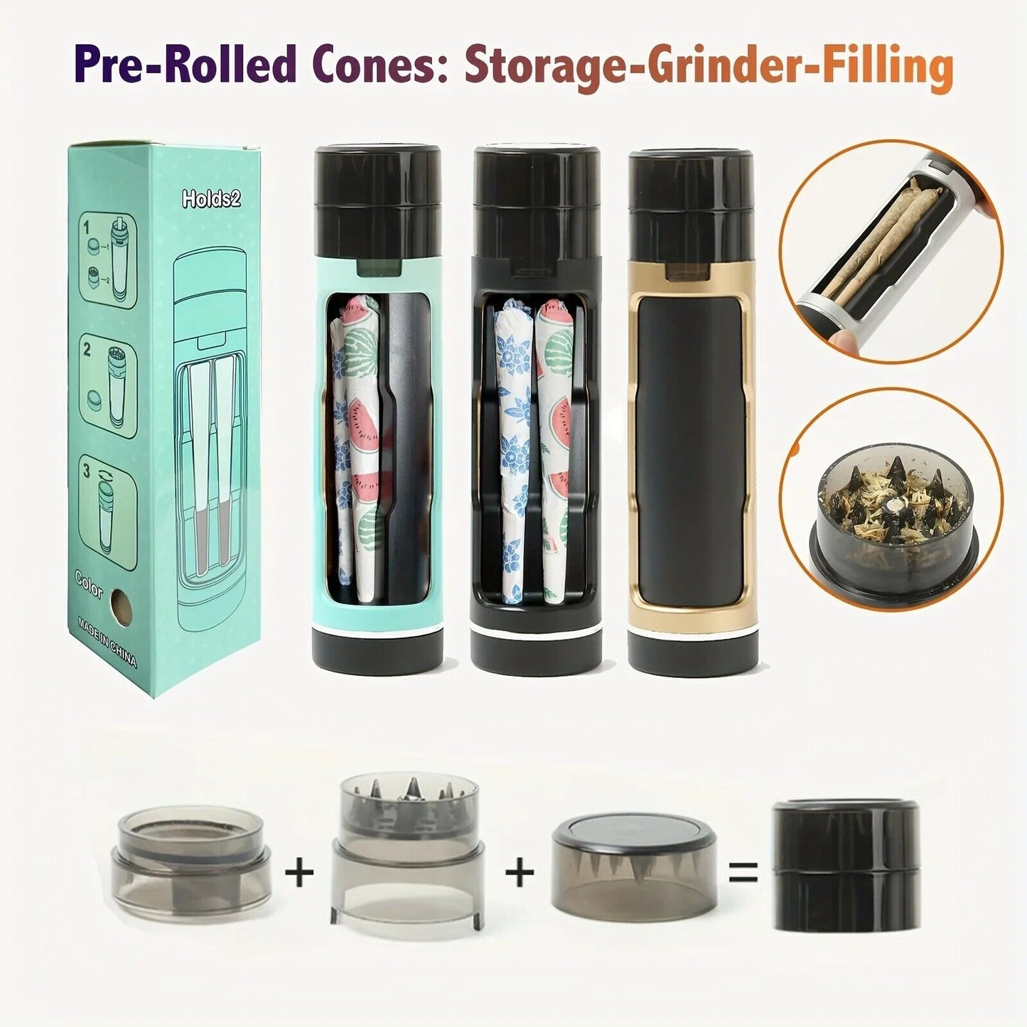 Cigarette Tobacco Grinder Cone Roller Maker Filler Cone Artist Rolling Machine