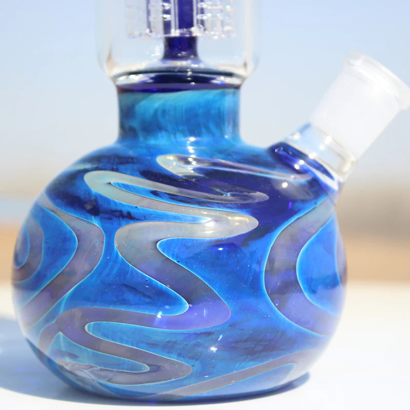 10.5" Blue Buddha Glass Water Pipe