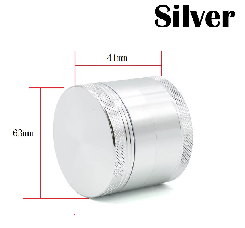 JUSES' S 40/50/63MM Metal Tobacco Grinder Flat Zinc Alloy Spice Herbal Crusher Manual Herb Grinders for Smoking Accessories