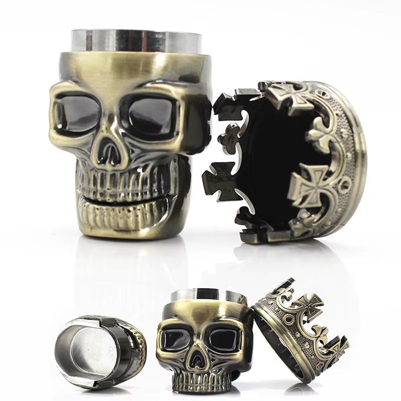 3 Layers Classic King Skull Plastics Tobacco Herb Spice Grinder Crusher Hand Muller Smoke Grinders Smoking Accessories Gift