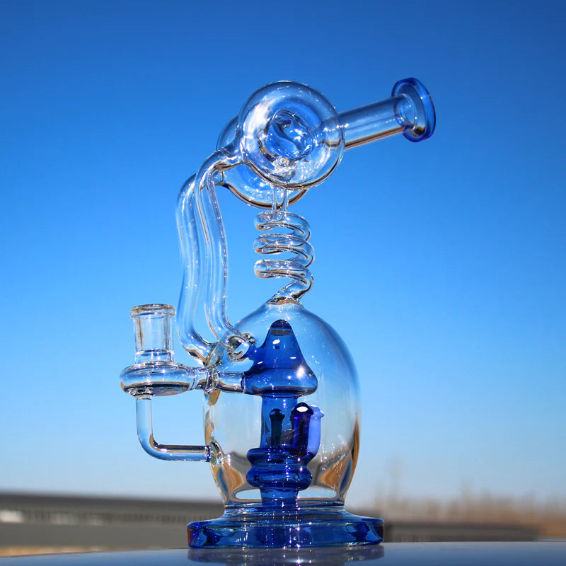 Approx. 11" Spiral Mushroom Recycler Water Pipe W/ Circ Perc