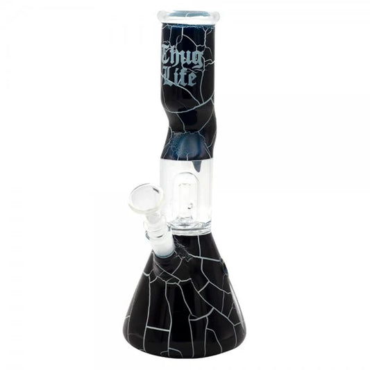 Thug Life | 10" Cracked Stone Glass Water Pipe