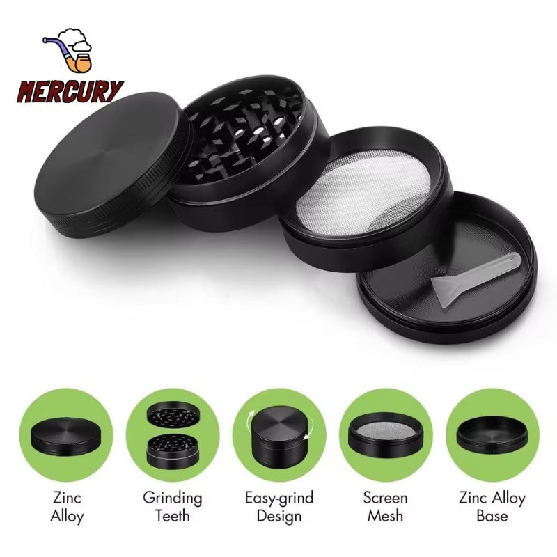 MERCURY Mini Herb Grinder for Smoking 4 Layers 63Mm Mill Zinc Alloy Tobacco Crusher Dry Herbal Grinders Grass Smoke Accessories