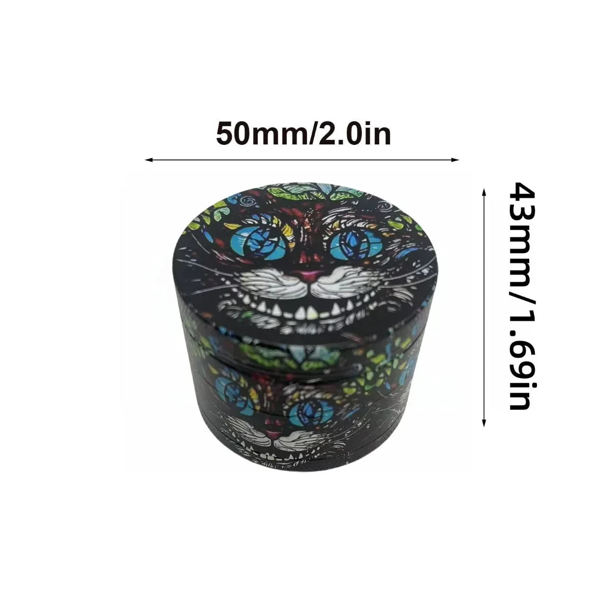 2inch Metal Cat Herb Grinder 4-Layers Manual Crusher Mill Mortar Grass Raw Tobacco Grinder Cigarette Tool Smoking Accessories