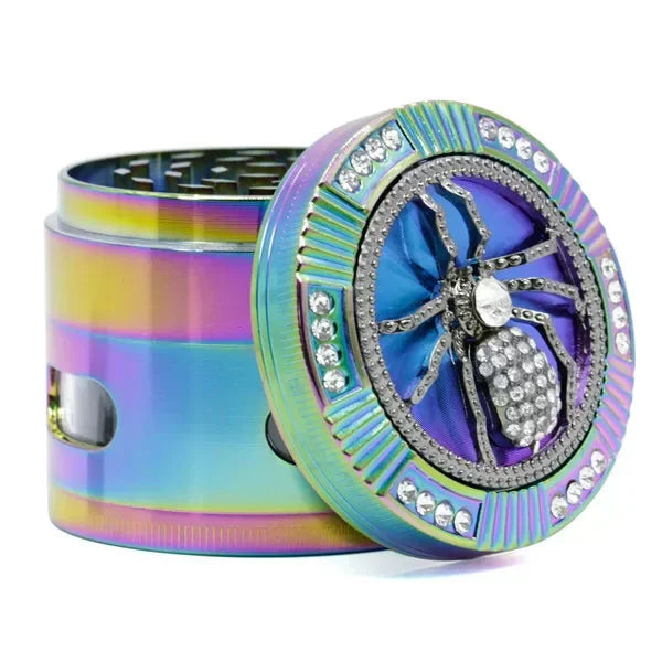 Skull Shape Tobacco Grinder, 4 Layers, 63mm, Rainbow Color, Zinc Alloy, Herb Grinders for Smoking, Tobacco Crusher, New Style