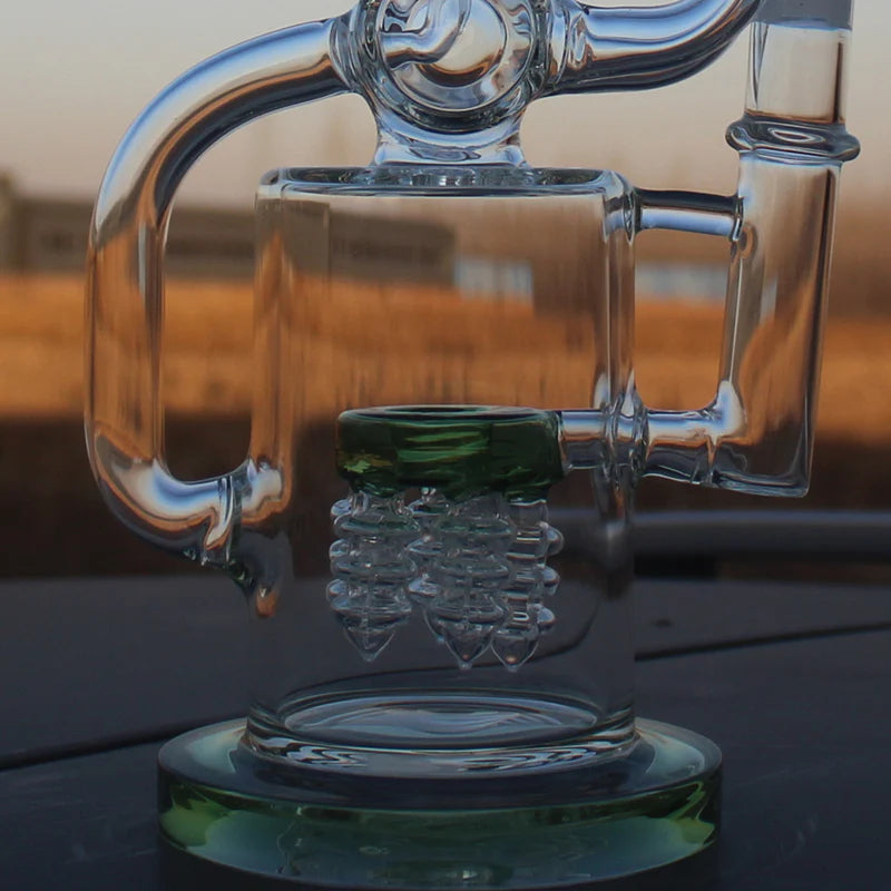 Approx. 11.5" Recycler Style Water Pipe W/ Dual Percs