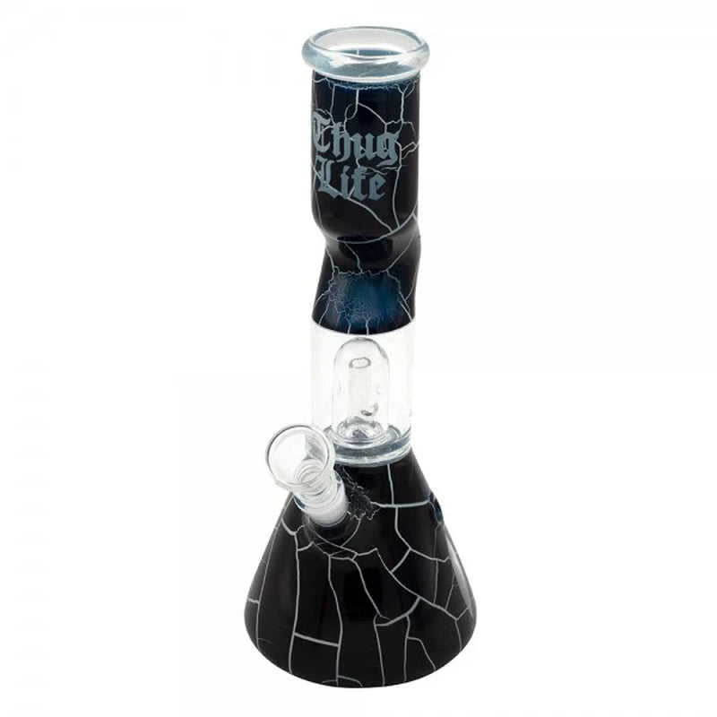 Thug Life | 10" Cracked Stone Glass Water Pipe