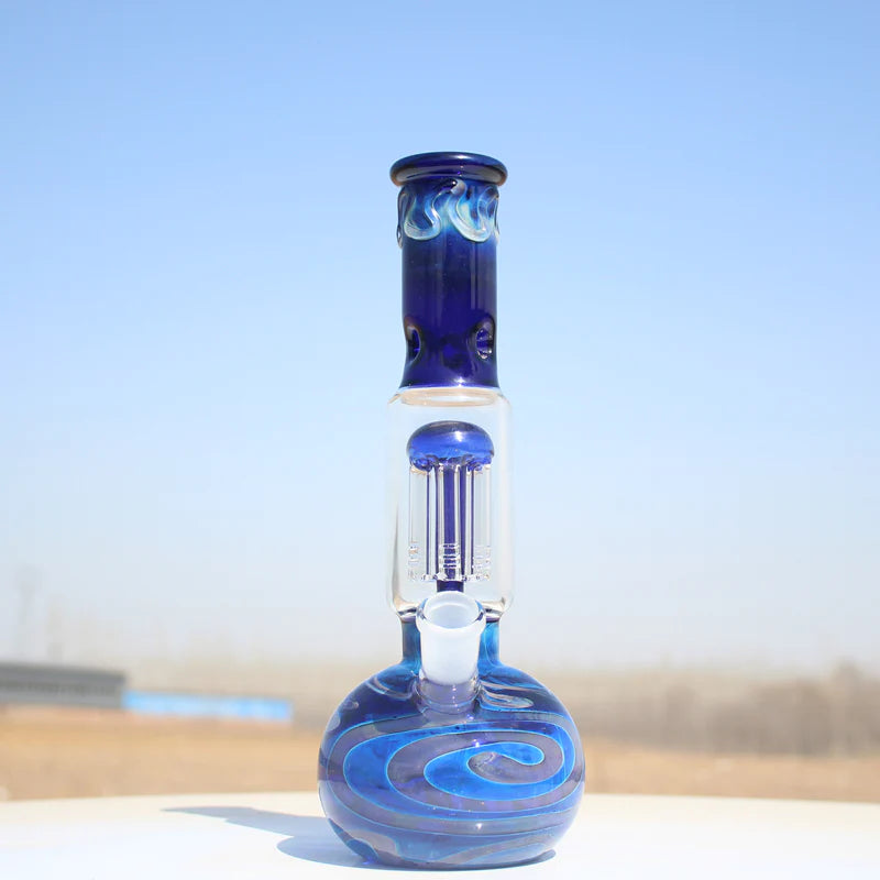 10.5" Blue Buddha Glass Water Pipe