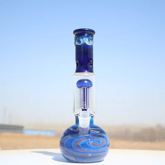 10.5" Blue Buddha Glass Water Pipe